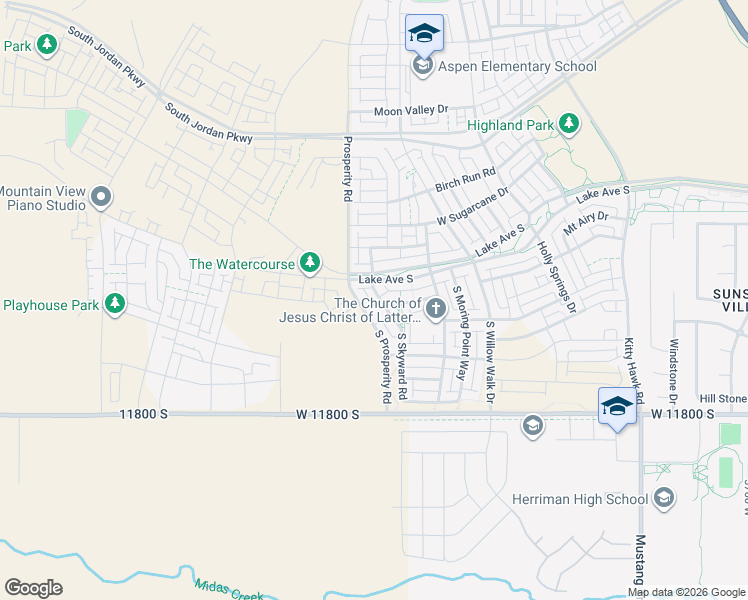 map of restaurants, bars, coffee shops, grocery stores, and more near 11594 South Skyward Road in South Jordan