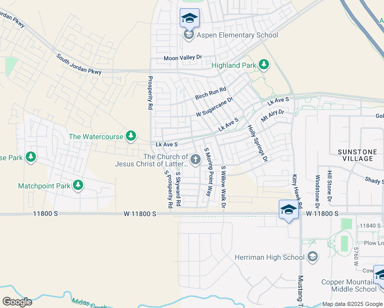 map of restaurants, bars, coffee shops, grocery stores, and more near 6378 West Verdant Hills Way in South Jordan