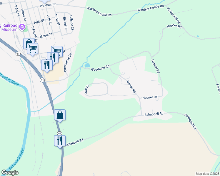 map of restaurants, bars, coffee shops, grocery stores, and more near 310 Oval Drive in Hamburg