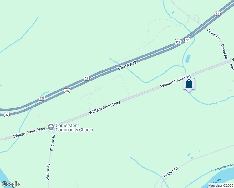 map of restaurants, bars, coffee shops, grocery stores, and more near Hackenberger Drive in Juniata County