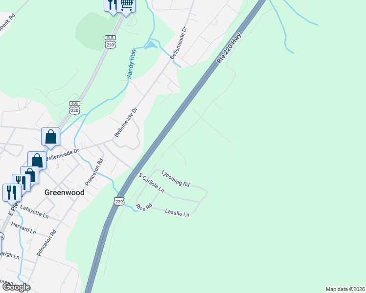 map of restaurants, bars, coffee shops, grocery stores, and more near 1778 East Clemson Road in Altoona
