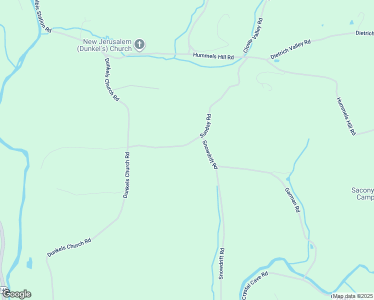 map of restaurants, bars, coffee shops, grocery stores, and more near 114 Sunday Road in Kutztown