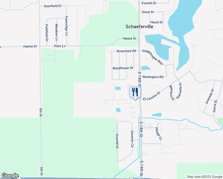 map of restaurants, bars, coffee shops, grocery stores, and more near 1101 El Camino Drive in Pekin
