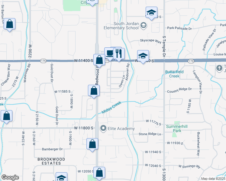 map of restaurants, bars, coffee shops, grocery stores, and more near 1592 Andover Road in South Jordan