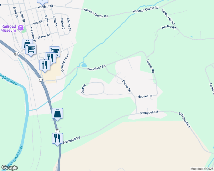map of restaurants, bars, coffee shops, grocery stores, and more near 310 Oval Drive in Hamburg