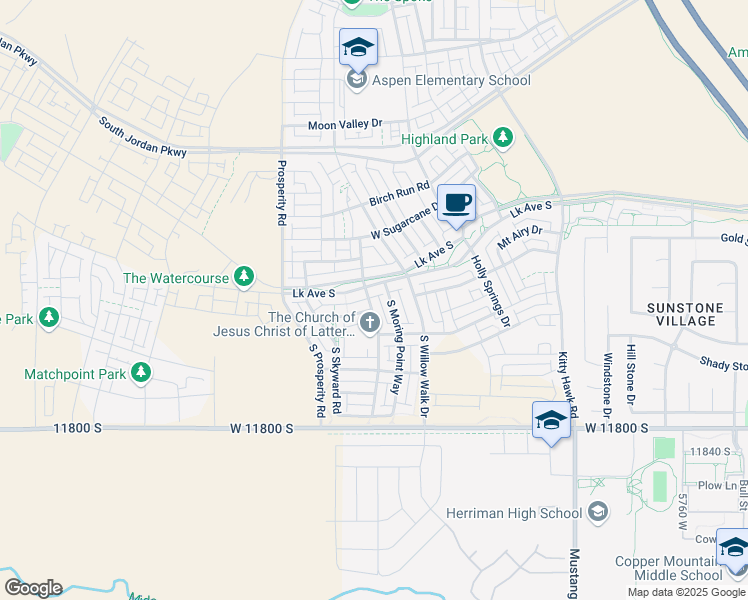 map of restaurants, bars, coffee shops, grocery stores, and more near 11569 South Night Heron Road in South Jordan