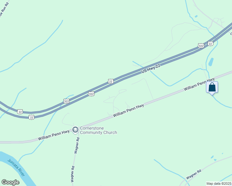 map of restaurants, bars, coffee shops, grocery stores, and more near 169 Frymoyer Drive in Mifflintown