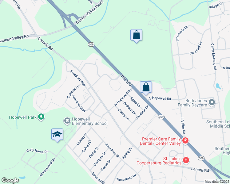map of restaurants, bars, coffee shops, grocery stores, and more near 4556 Jasmine Drive in Lehigh County