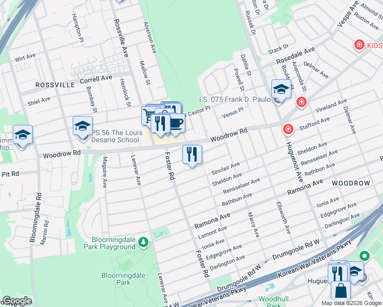 map of restaurants, bars, coffee shops, grocery stores, and more near in Staten Island