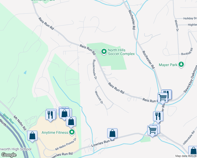 map of restaurants, bars, coffee shops, grocery stores, and more near 211 Reis Run Road in Pittsburgh