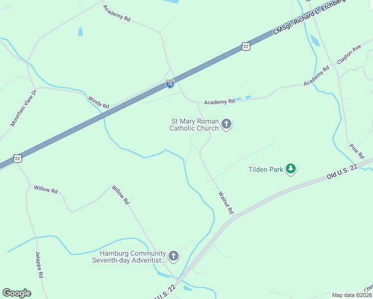 map of restaurants, bars, coffee shops, grocery stores, and more near 113 Walnut Road in Hamburg