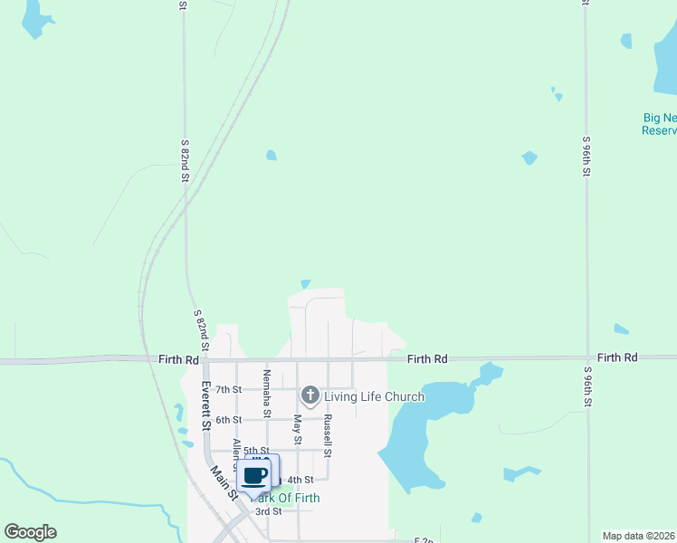 map of restaurants, bars, coffee shops, grocery stores, and more near 811 Russell Circle in Firth