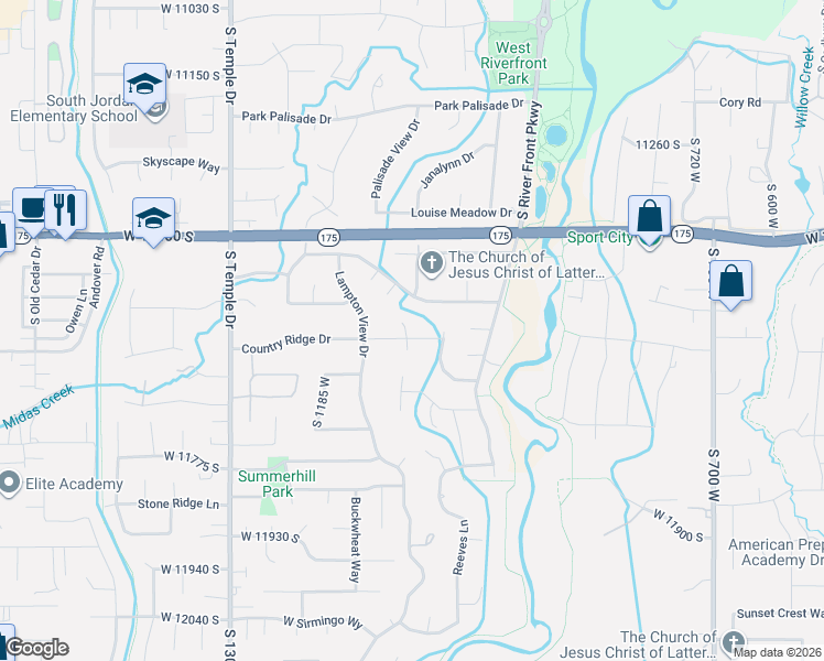 map of restaurants, bars, coffee shops, grocery stores, and more near 1073 West Chapel Ridge Drive in South Jordan