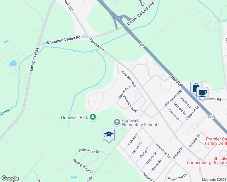 map of restaurants, bars, coffee shops, grocery stores, and more near 4494 Founders Drive in Lehigh County