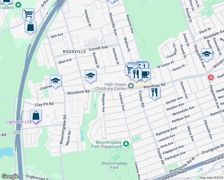 map of restaurants, bars, coffee shops, grocery stores, and more near in Staten Island