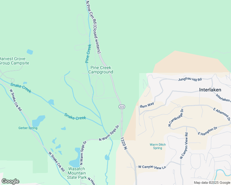 map of restaurants, bars, coffee shops, grocery stores, and more near North Pine Canyon Road in Midway