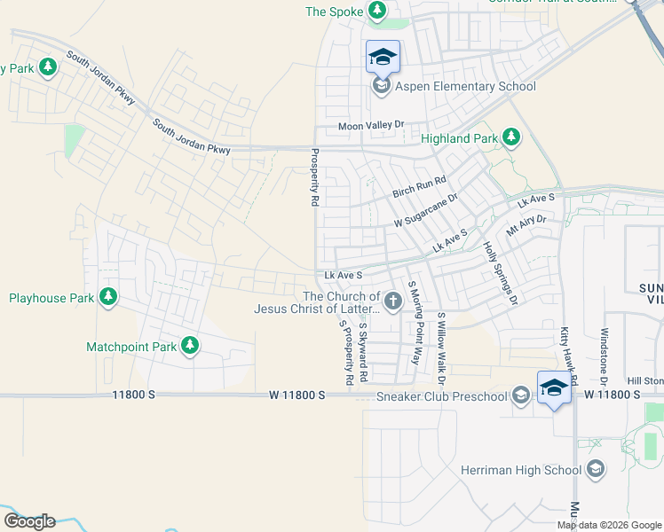 map of restaurants, bars, coffee shops, grocery stores, and more near 6456 West Lake Avenue in South Jordan