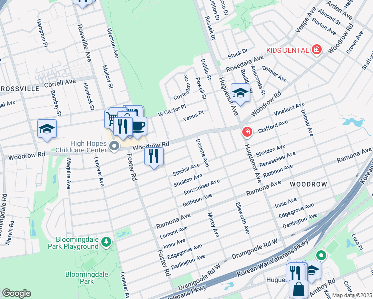 map of restaurants, bars, coffee shops, grocery stores, and more near 617 Marcy Avenue in Staten Island