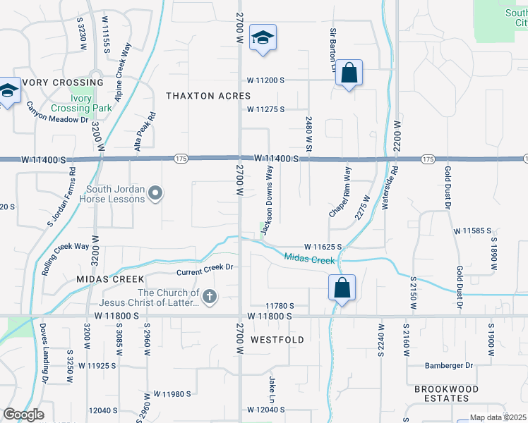 map of restaurants, bars, coffee shops, grocery stores, and more near 11536 Jackson Downs Way in South Jordan