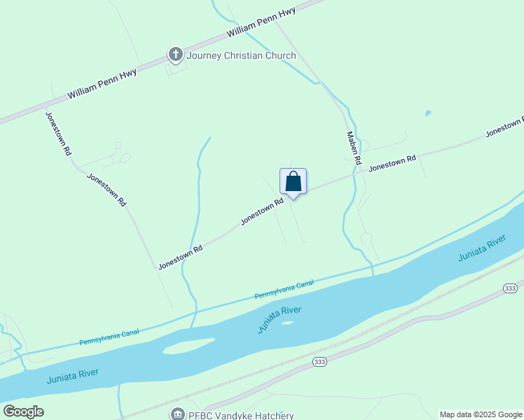 map of restaurants, bars, coffee shops, grocery stores, and more near 1082 Jonestown Road in Thompsontown