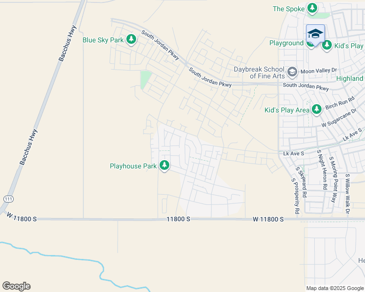 map of restaurants, bars, coffee shops, grocery stores, and more near 11526 Allerton Drive in South Jordan