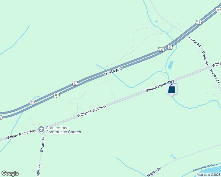 map of restaurants, bars, coffee shops, grocery stores, and more near Hackenberger Drive in Juniata County