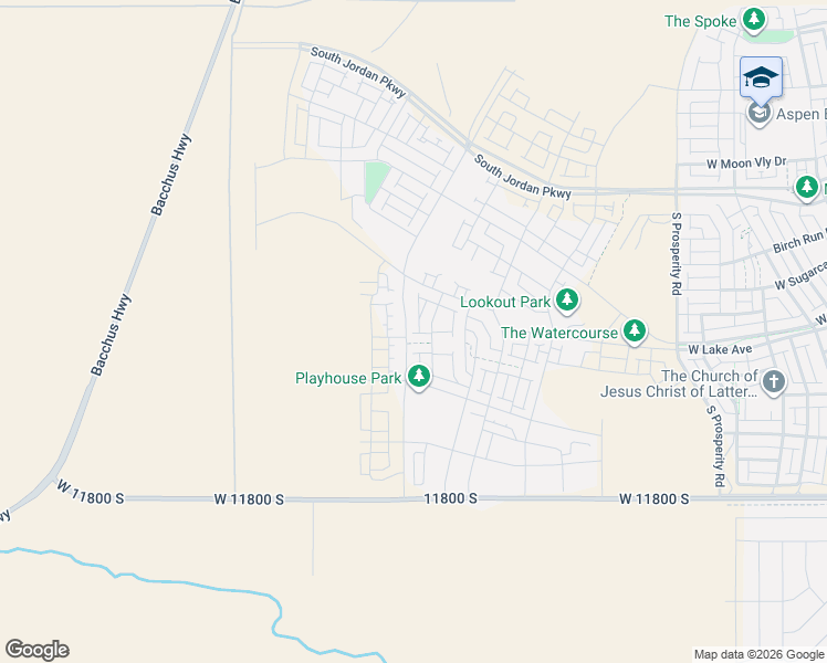 map of restaurants, bars, coffee shops, grocery stores, and more near Unnamed Road in South Jordan