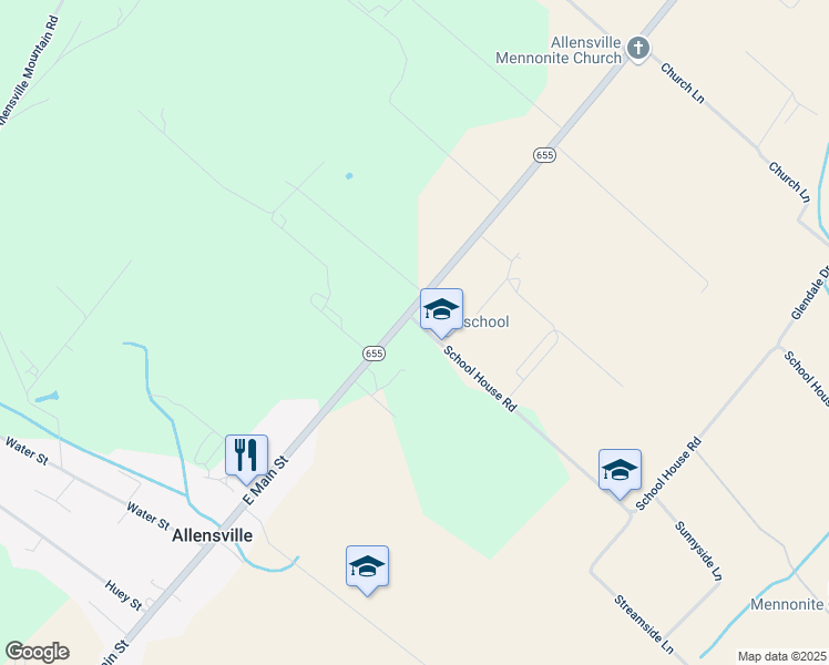map of restaurants, bars, coffee shops, grocery stores, and more near 14 School House Road in Belleville