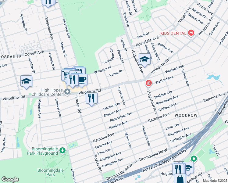 map of restaurants, bars, coffee shops, grocery stores, and more near 617 Marcy Avenue in Staten Island