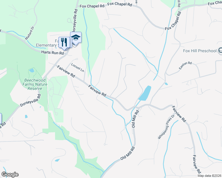 map of restaurants, bars, coffee shops, grocery stores, and more near 754 Fairview Road in Pittsburgh