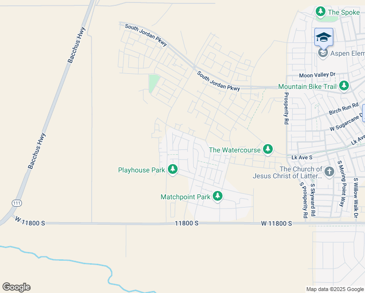 map of restaurants, bars, coffee shops, grocery stores, and more near 11511 Pebble Pond Road in South Jordan