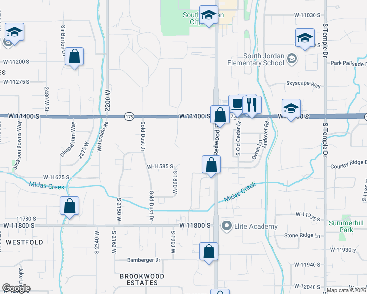 map of restaurants, bars, coffee shops, grocery stores, and more near 11487 Polo Club Court in South Jordan