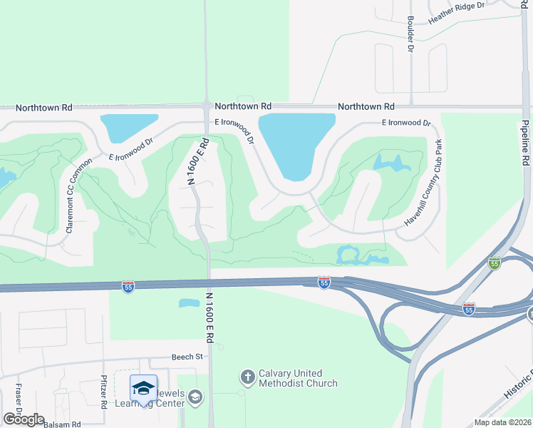 map of restaurants, bars, coffee shops, grocery stores, and more near 1902 Quail Run CC Court in Normal