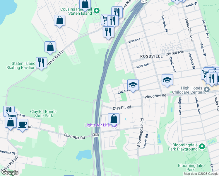 map of restaurants, bars, coffee shops, grocery stores, and more near 29 Apricot Court in Staten Island