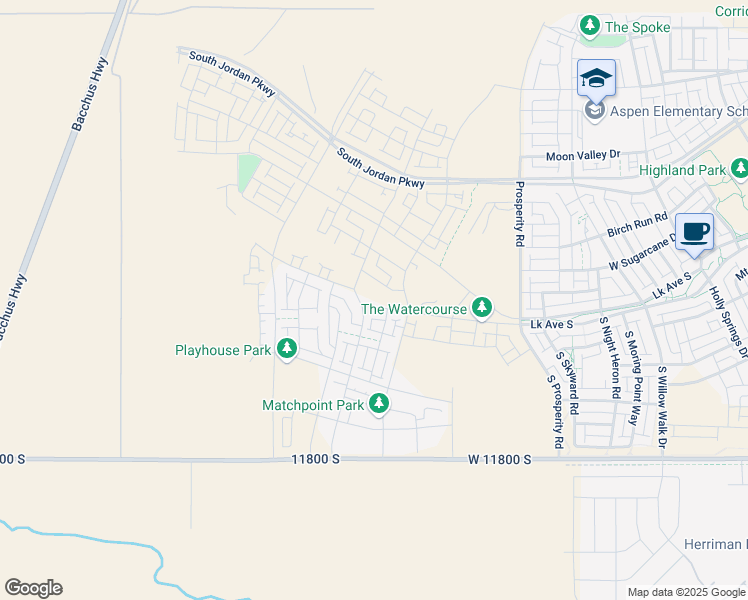 map of restaurants, bars, coffee shops, grocery stores, and more near 7038 West Lake Avenue in South Jordan