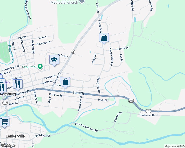 map of restaurants, bars, coffee shops, grocery stores, and more near 911 Manor Drive in Millersburg