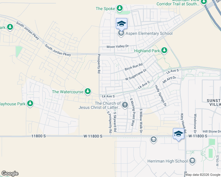 map of restaurants, bars, coffee shops, grocery stores, and more near 6423 West Sunrise Field Drive in South Jordan
