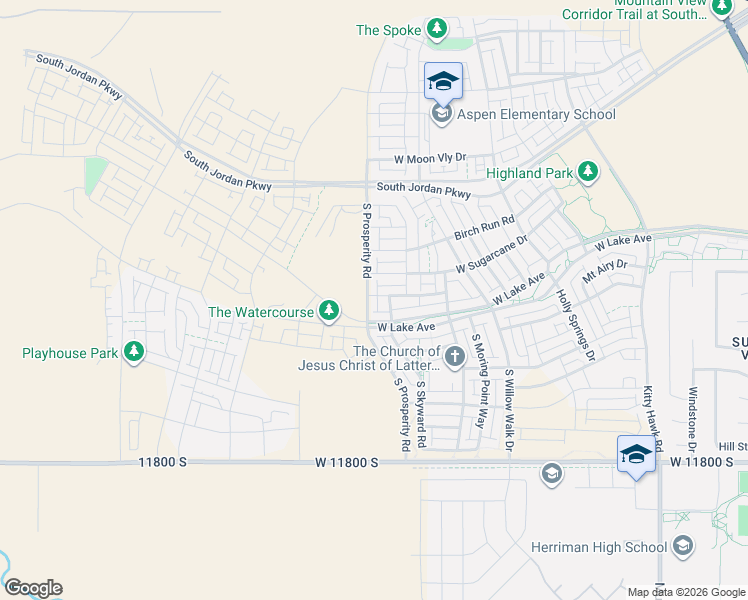 map of restaurants, bars, coffee shops, grocery stores, and more near 11507 South Prosperity Road in South Jordan