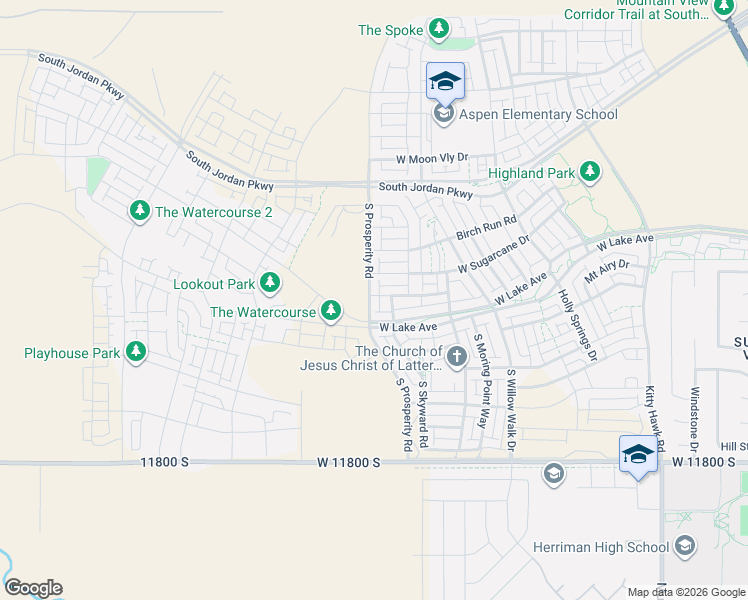 map of restaurants, bars, coffee shops, grocery stores, and more near 11507 South Prosperity Road in South Jordan