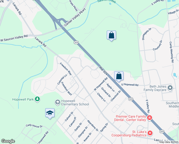 map of restaurants, bars, coffee shops, grocery stores, and more near 4514 Jasmine Drive in Lehigh County