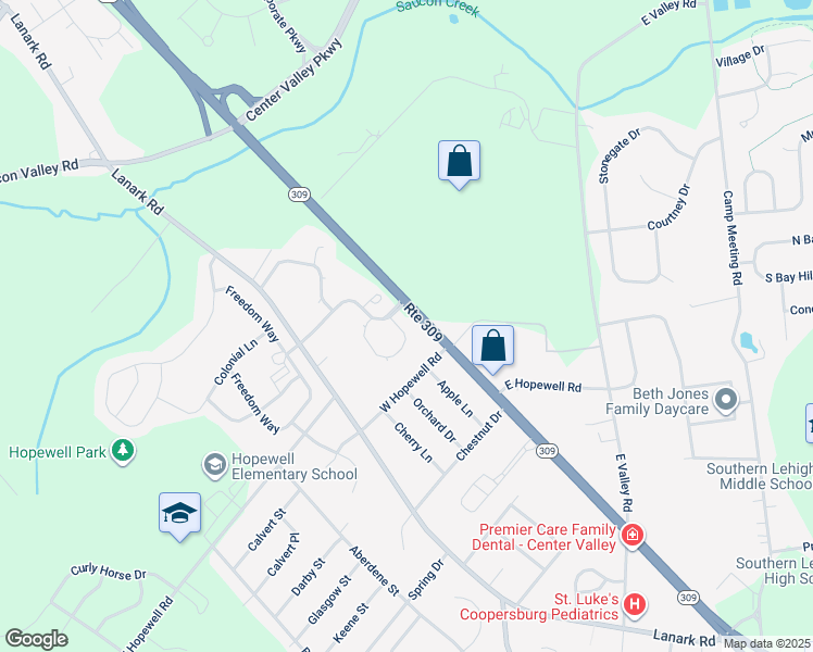 map of restaurants, bars, coffee shops, grocery stores, and more near 4604 Jasmine Drive in Lehigh County