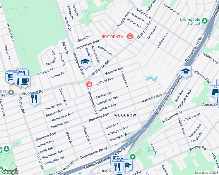 map of restaurants, bars, coffee shops, grocery stores, and more near 585 Sheldon Avenue in Staten Island