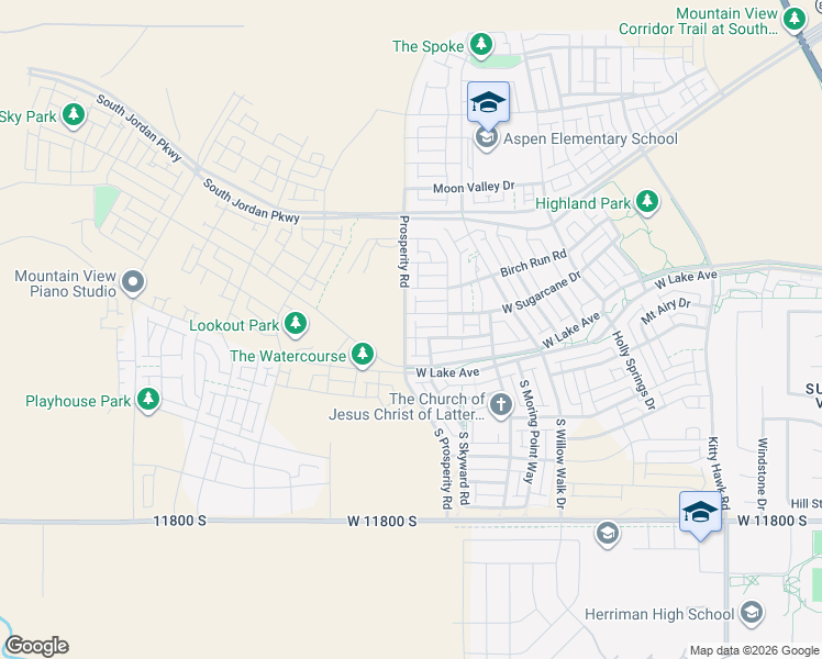 map of restaurants, bars, coffee shops, grocery stores, and more near 11519 South Prosperity Road in South Jordan