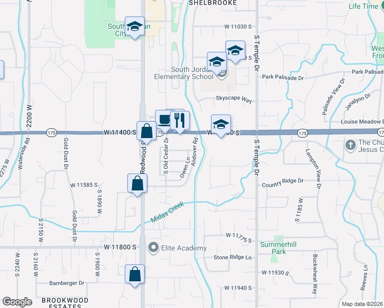 map of restaurants, bars, coffee shops, grocery stores, and more near 1502 West Sparta Way in South Jordan