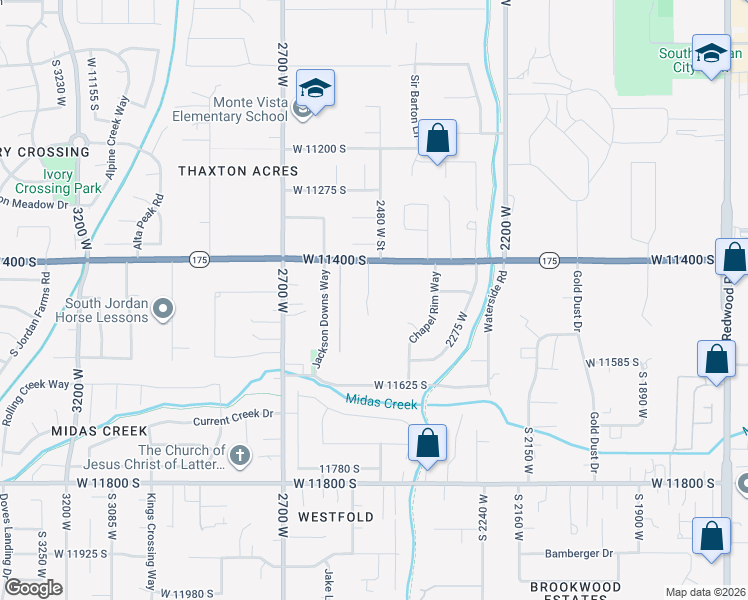 map of restaurants, bars, coffee shops, grocery stores, and more near 11463 South 2510 West in South Jordan