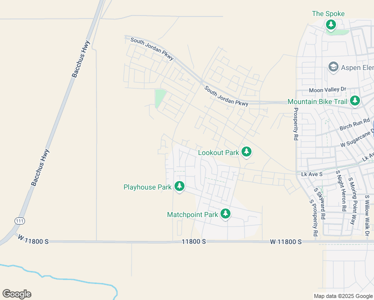 map of restaurants, bars, coffee shops, grocery stores, and more near 6889 West Lake Avenue in South Jordan