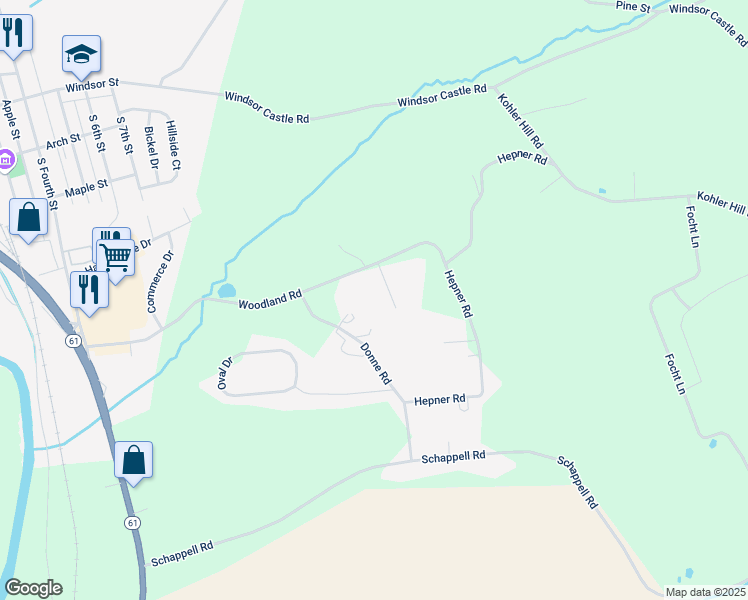 map of restaurants, bars, coffee shops, grocery stores, and more near 6 Woodland Court in Hamburg