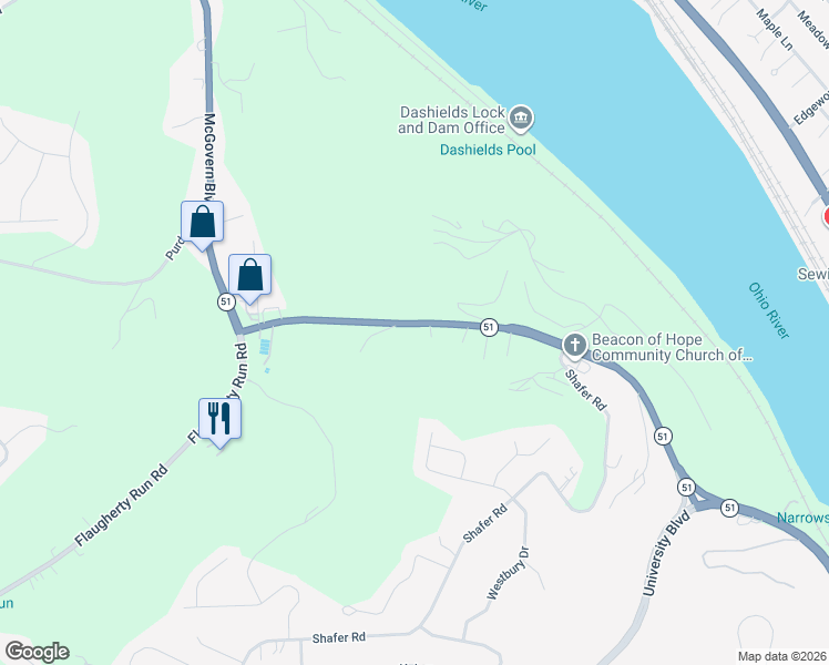 map of restaurants, bars, coffee shops, grocery stores, and more near 1170 Stoops Ferry Road in Coraopolis
