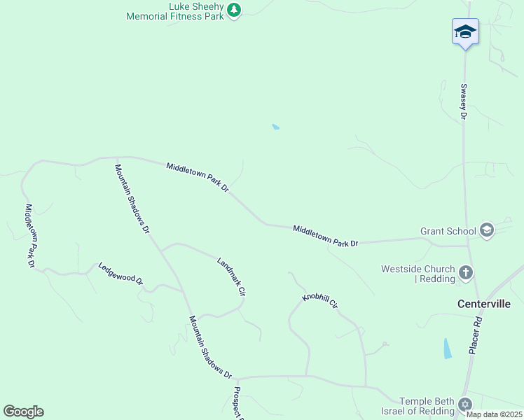 map of restaurants, bars, coffee shops, grocery stores, and more near 15450 Middletown Park Drive in Redding