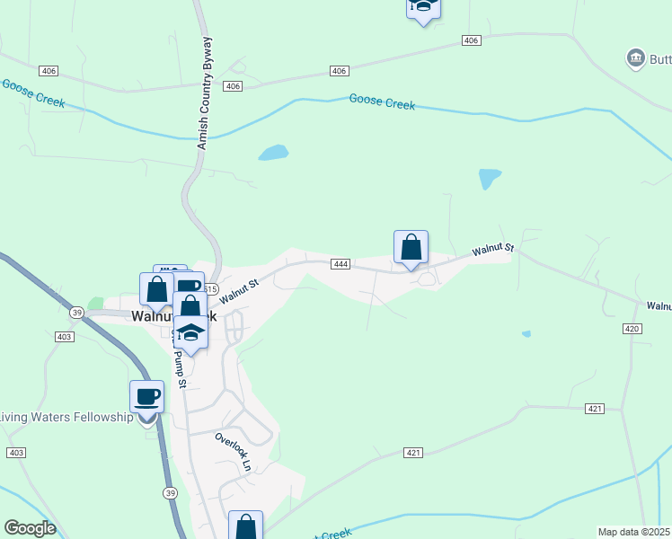 map of restaurants, bars, coffee shops, grocery stores, and more near 2581 Township Road 444 in Sugarcreek